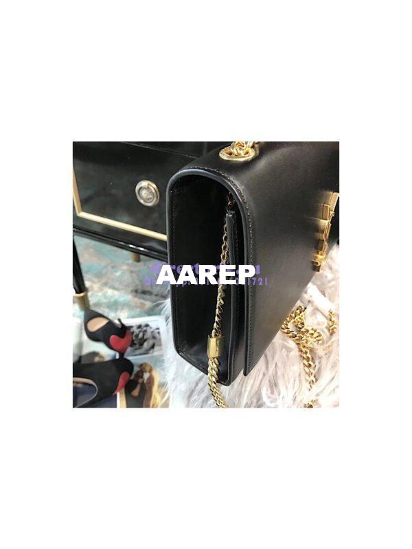 Replica YSL Saint Laurent Large Kate Chain Bag In Black Smooth Leather 8