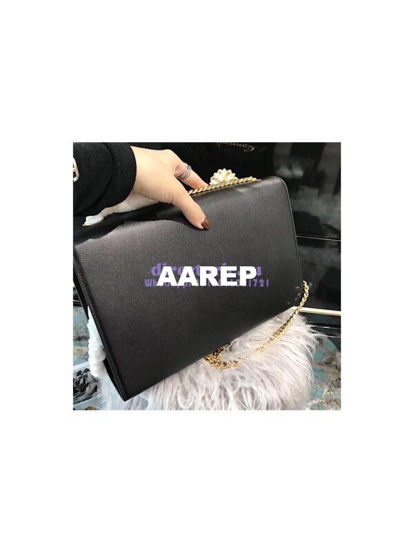 Replica YSL Saint Laurent Large Kate Chain Bag In Black Smooth Leather 9