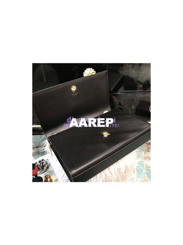 Replica YSL Saint Laurent Large Kate Chain Bag In Black Smooth Leather 10