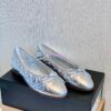 Replica Chanel Camellia Lambskin w Grossgrain Ballerinas G02819 DarkBlue
