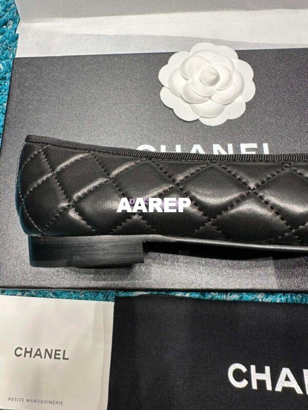 Replica Chanel Quilted Lambskin Ballerinas G02819 Black w Burgundy lining 8