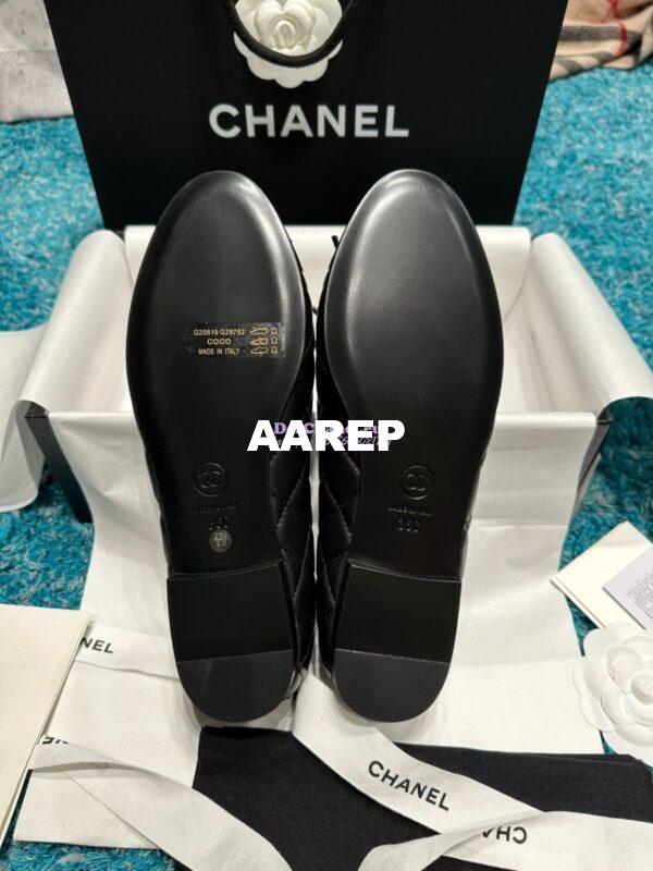 Replica Chanel Quilted Lambskin Ballerinas G02819 Black w Burgundy lining 9