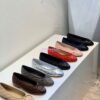 Replica Chanel Quilted Lambskin Ballerinas G02819 Black w Burgundy lining