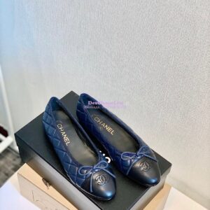Replica Chanel Quilted Lambskin Ballerinas G02819 DarkBlue