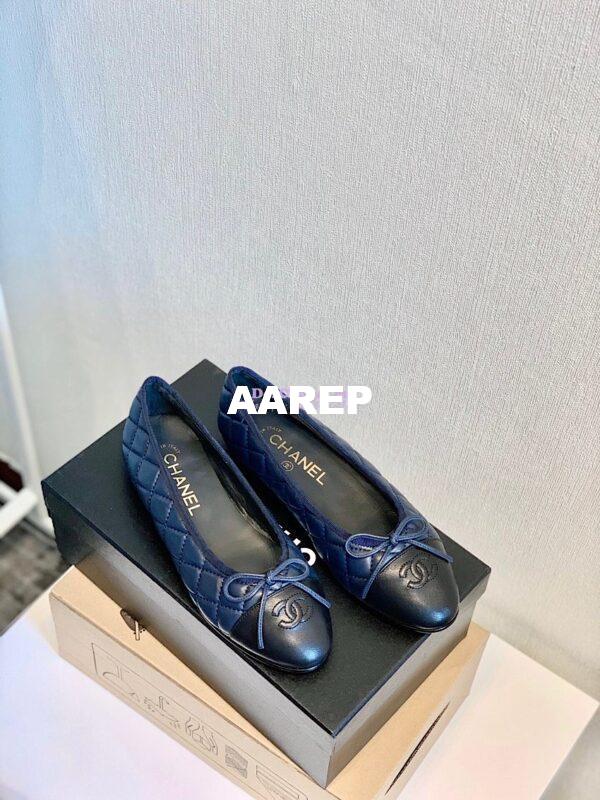 Replica Chanel Quilted Lambskin Ballerinas G02819 DarkBlue
