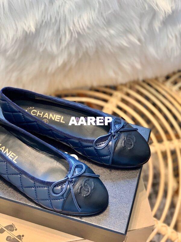 Replica Chanel Quilted Lambskin Ballerinas G02819 DarkBlue 4