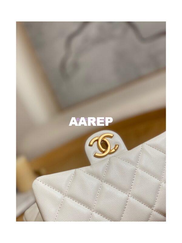 Replica Chanel Small Flap Bag in Grained Shiny Calfskin AS3368 AS3369 White 6