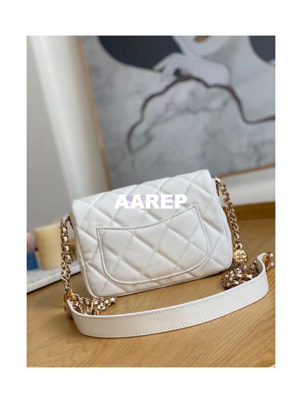 Replica Chanel Small Flap Bag in Grained Shiny Calfskin AS3368 AS3369 White 7