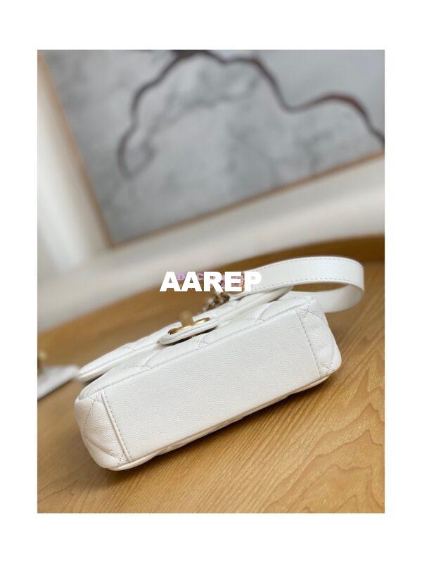 Replica Chanel Small Flap Bag in Grained Shiny Calfskin AS3368 AS3369 White 8