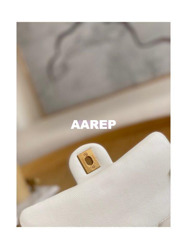 Replica Chanel Small Flap Bag in Grained Shiny Calfskin AS3368 AS3369 White 9