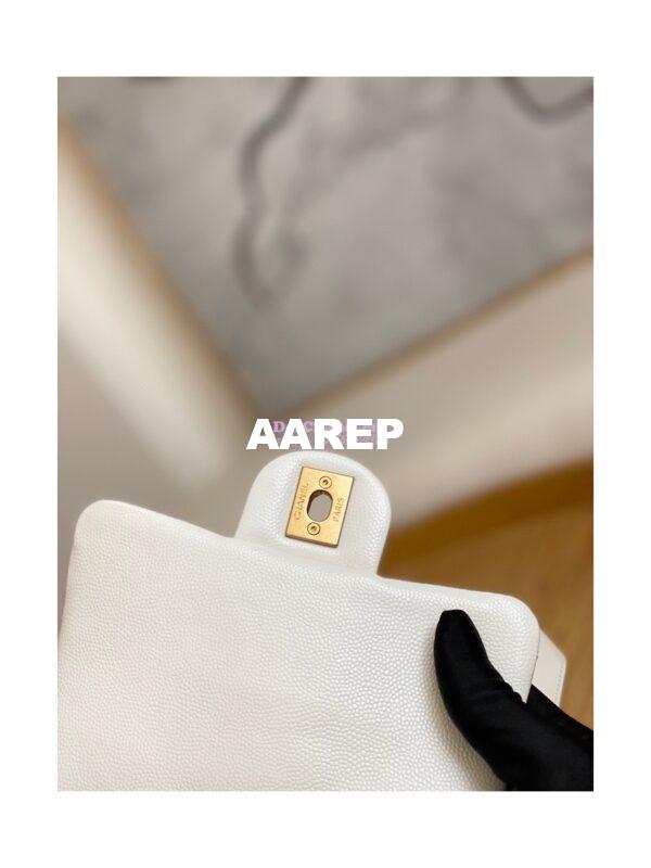 Replica Chanel Small Flap Bag in Grained Shiny Calfskin AS3368 AS3369 White 16
