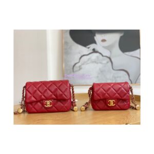 Replica Chanel Small Flap Bag in Grained Shiny Calfskin AS3368 AS3369 Burgundy