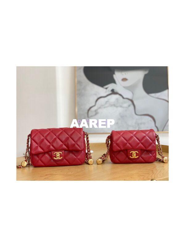 Replica Chanel Small Flap Bag in Grained Shiny Calfskin AS3368 AS3369 Burgundy