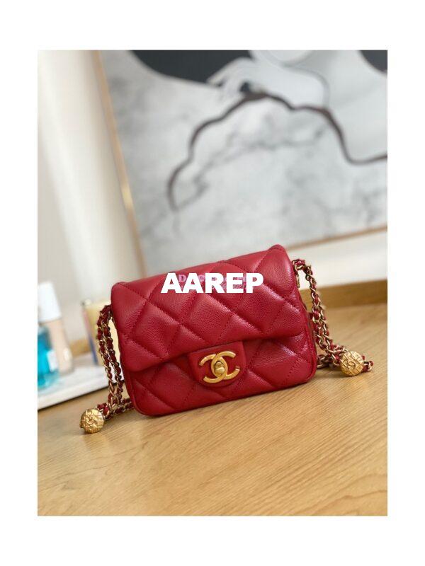 Replica Chanel Small Flap Bag in Grained Shiny Calfskin AS3368 AS3369 Burgundy 2