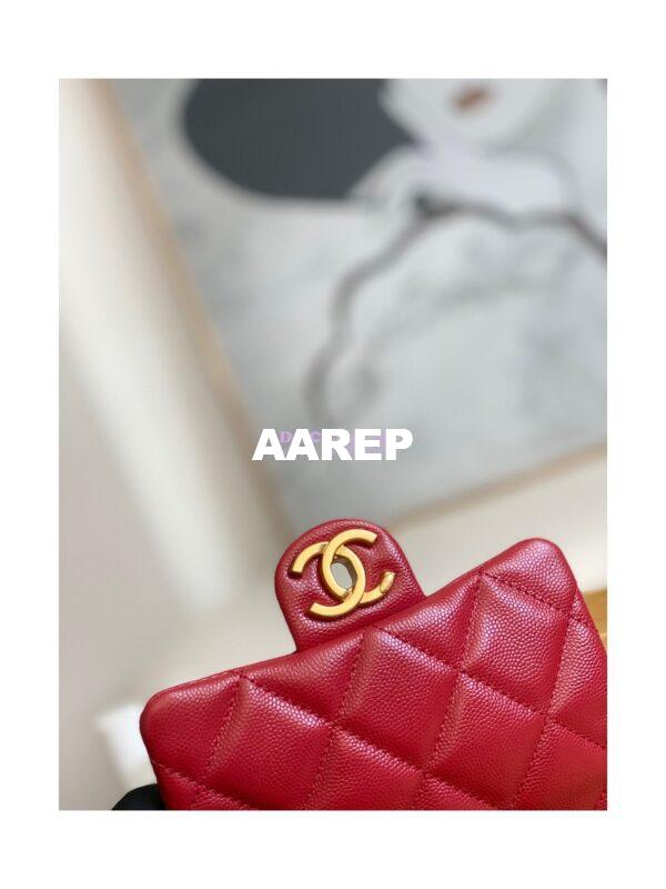 Replica Chanel Small Flap Bag in Grained Shiny Calfskin AS3368 AS3369 Burgundy 4
