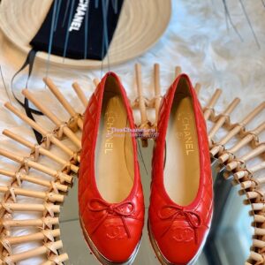 Replica Chanel Quilted Lambskin Ballerinas G02819 Red