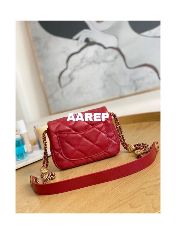 Replica Chanel Small Flap Bag in Grained Shiny Calfskin AS3368 AS3369 Burgundy 8