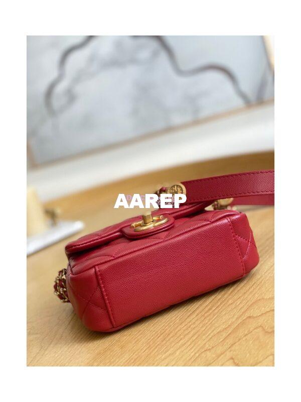 Replica Chanel Small Flap Bag in Grained Shiny Calfskin AS3368 AS3369 Burgundy 9