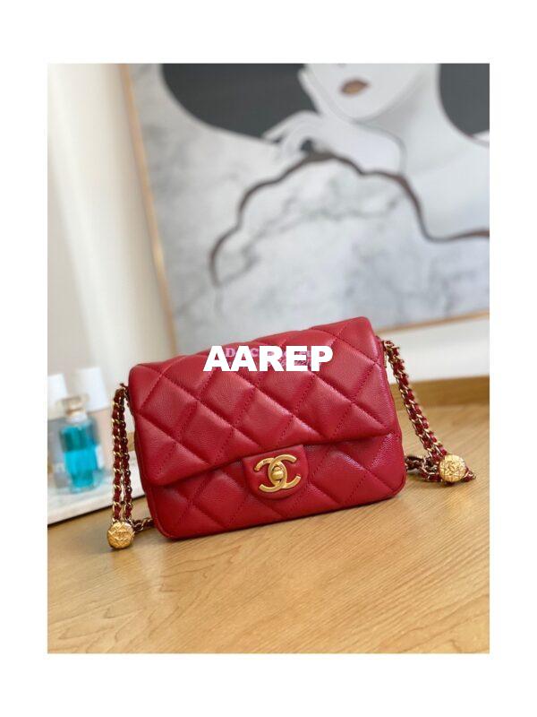 Replica Chanel Small Flap Bag in Grained Shiny Calfskin AS3368 AS3369 Burgundy 10