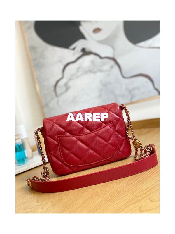 Replica Chanel Small Flap Bag in Grained Shiny Calfskin AS3368 AS3369 Burgundy 11