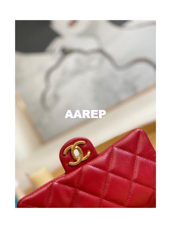Replica Chanel Small Flap Bag in Grained Shiny Calfskin AS3368 AS3369 Burgundy 12