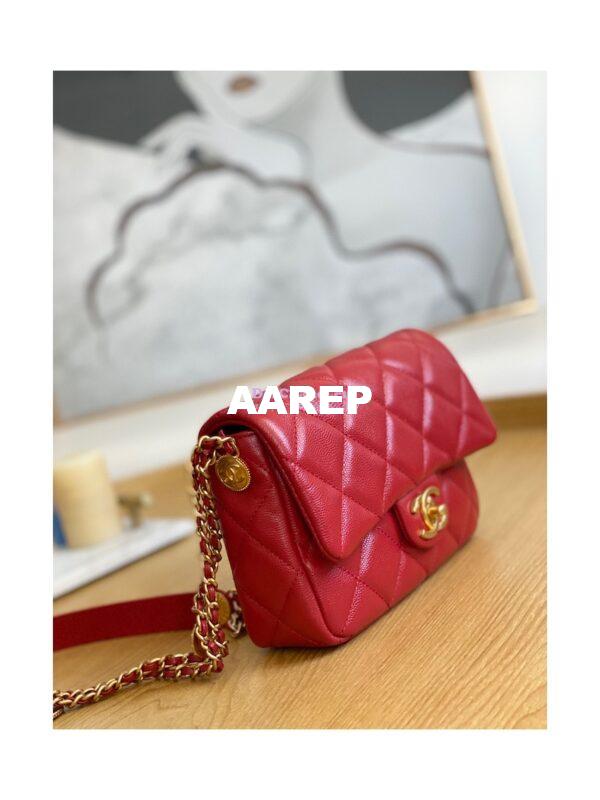 Replica Chanel Small Flap Bag in Grained Shiny Calfskin AS3368 AS3369 Burgundy 13