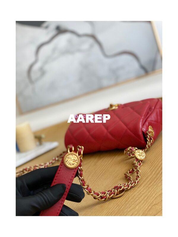 Replica Chanel Small Flap Bag in Grained Shiny Calfskin AS3368 AS3369 Burgundy 14