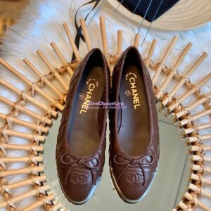 Replica Chanel Quilted Lambskin Ballerinas G02819 Burgundy 2
