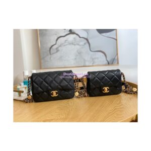 Replica Chanel Small Flap Bag in Grained Shiny Calfskin AS3368 AS3369 Black