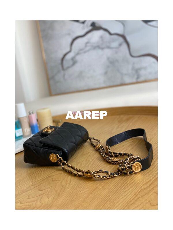 Replica Chanel Small Flap Bag in Grained Shiny Calfskin AS3368 AS3369 Black 8