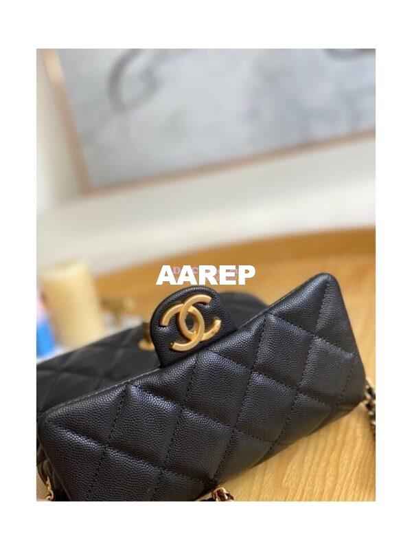 Replica Chanel Small Flap Bag in Grained Shiny Calfskin AS3368 AS3369 Black 15