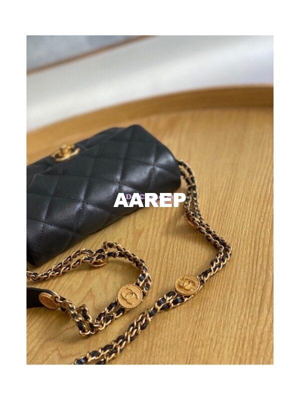 Replica Chanel Small Flap Bag in Grained Shiny Calfskin AS3368 AS3369 Black 16
