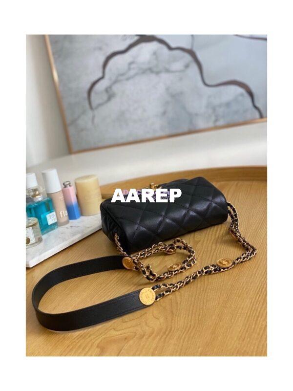 Replica Chanel Small Flap Bag in Grained Shiny Calfskin AS3368 AS3369 Black 17