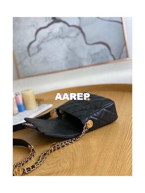 Replica Chanel Small Flap Bag in Grained Shiny Calfskin AS3368 AS3369 Black 18