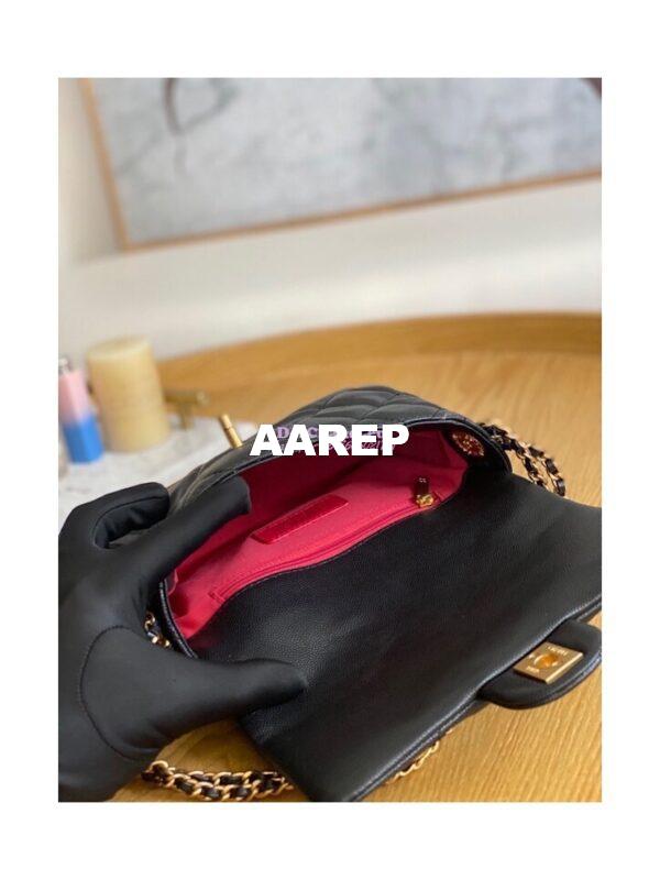 Replica Chanel Small Flap Bag in Grained Shiny Calfskin AS3368 AS3369 Black 19
