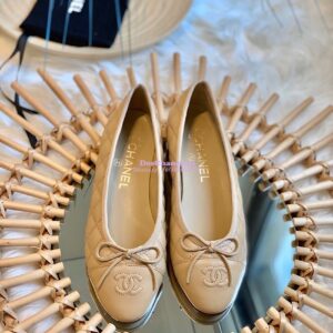 Replica Chanel Quilted Lambskin Ballerinas G02819 Beige