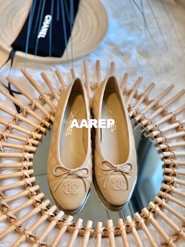 Replica Chanel Quilted Lambskin Ballerinas G02819 Beige