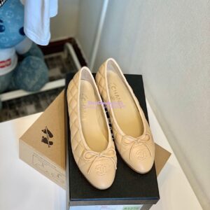 Replica Chanel Quilted Lambskin Ballerinas G02819 Beige 2