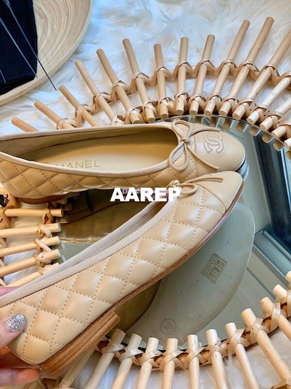 Replica Chanel Quilted Lambskin Ballerinas G02819 Beige 5