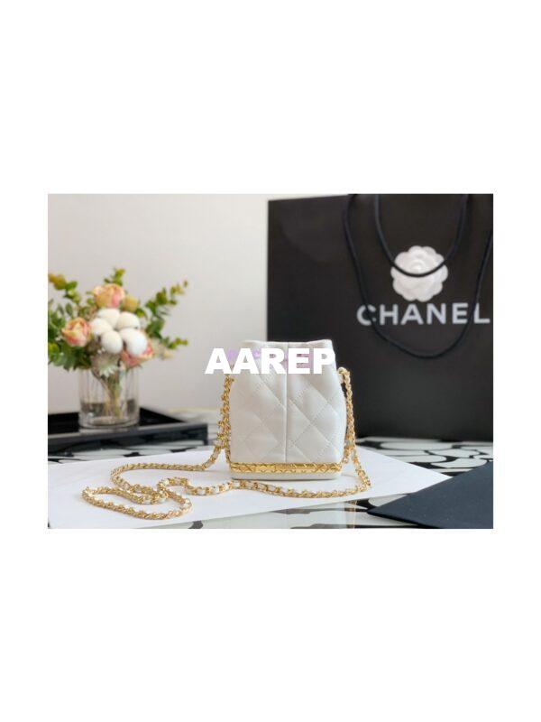 Replica Chanel Small Bucket With Chain AP2750 White 9