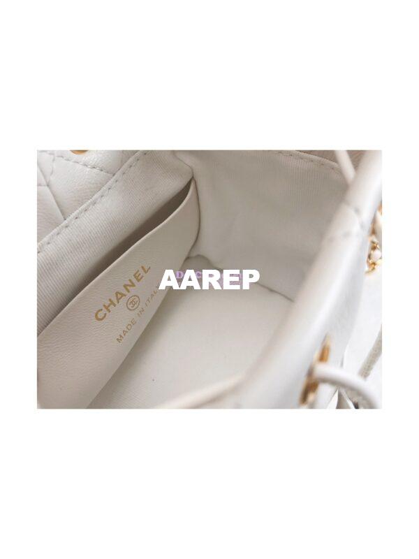 Replica Chanel Small Bucket With Chain AP2750 White 10
