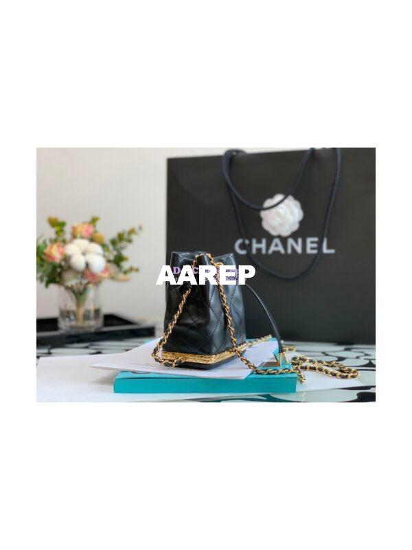 Replica Chanel Small Bucket With Chain AP2750 Black 6