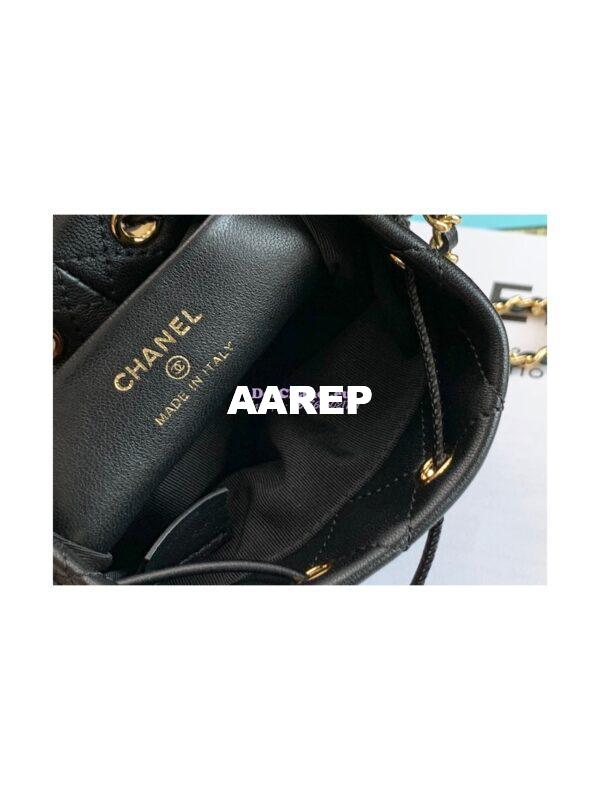 Replica Chanel Small Bucket With Chain AP2750 Black 11