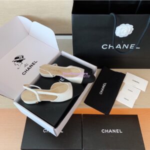Replica Chanel Slingbacks 20mm Goatskin W/ Grosgrain G31319 Ivory Black 2