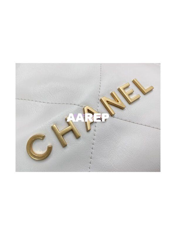 Replica Chanel 22 Backpack in Shiny Calfskin AS3313 White 6