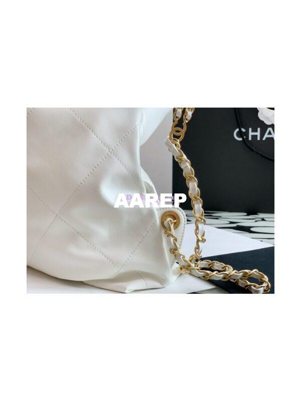 Replica Chanel 22 Backpack in Shiny Calfskin AS3313 White 7