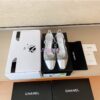 Replica Chanel Slingbacks 65mm Cotton Tweed G31318 Silver