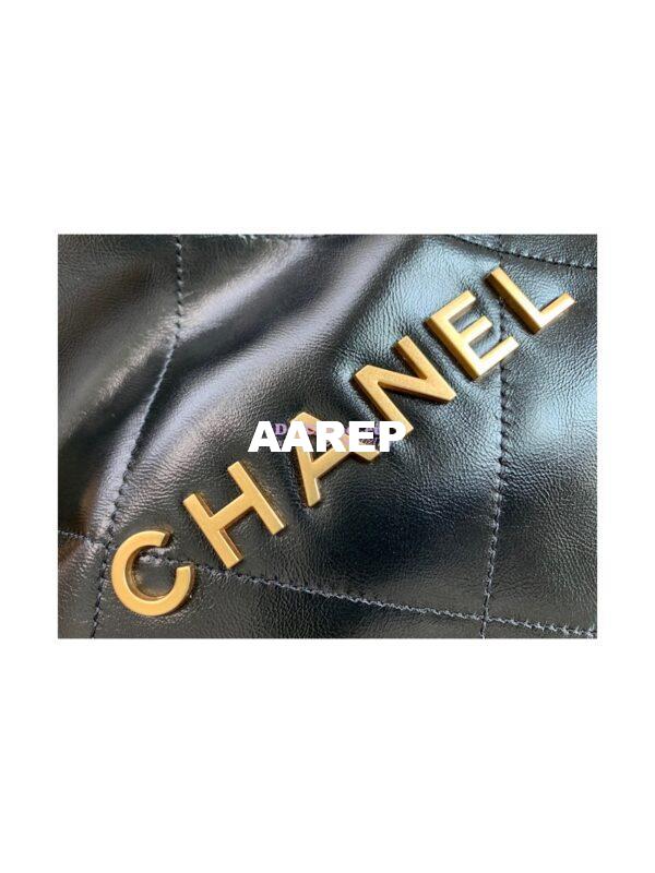 Replica Chanel 22 Large Handbag Shiny Calfskin AS3262 Black 6