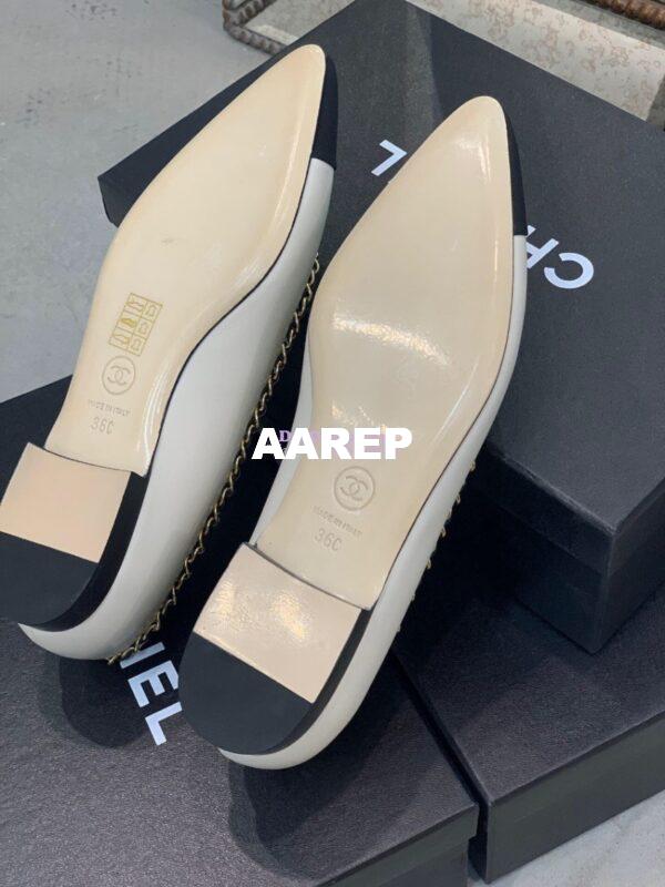 Replica Chanel Lambskin Ballerinas with Woven Chain Braided G35389 Light Beige 12