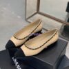 Replica Chanel Lambskin Ballerinas with Woven Chain Braided G35389 Light Beige